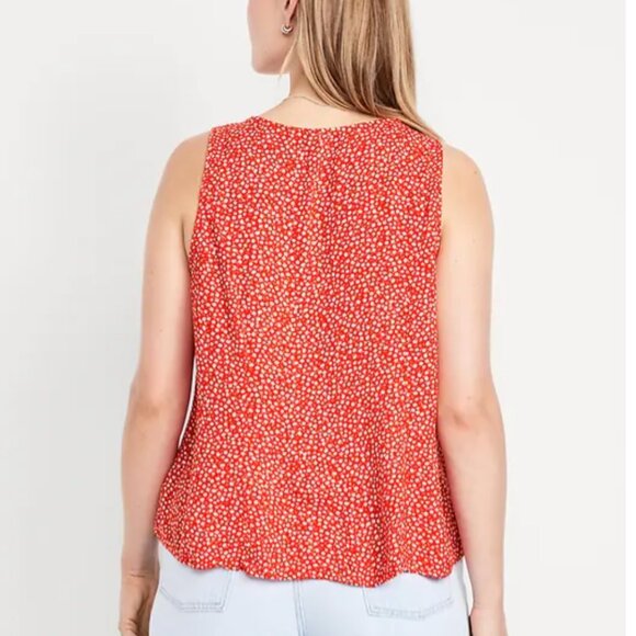 NWT Old Navy Red Floral Button-Front Tank - Picture 8 of 8